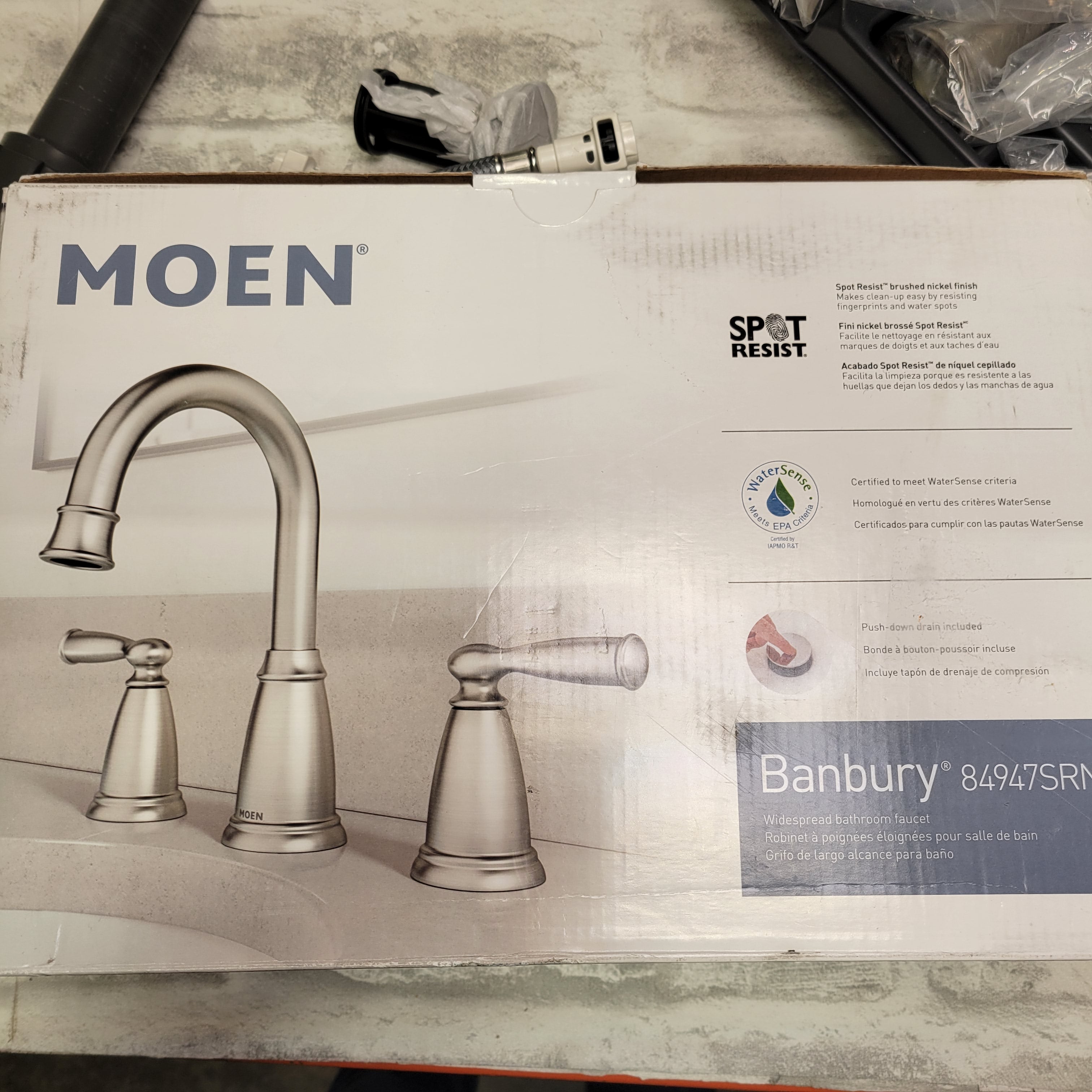 Moen Banbury 8" High-Arc Bathroom Faucet, Spot Resist Brushed Nickel (7639576707310)